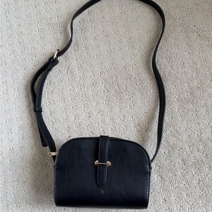 Street Level Black Crossbody Bag with Gold Accent